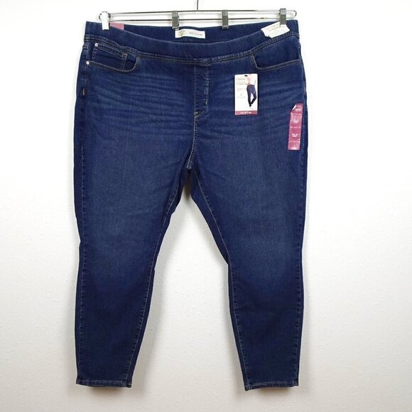 Levi Strauss Signature Skinny Jeans Women's Plus Size 28 Blue Stretch Denim - Picture 1 of 13
